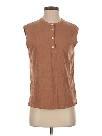 Pre-owned Faherty Sleeveless Button Down Shirt In Brown
