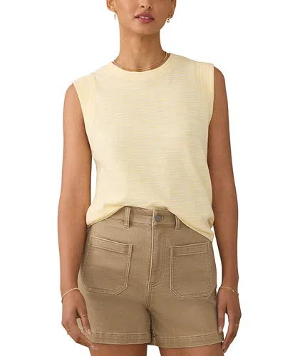 Faherty Slub Muscle Tank Top In Yellow