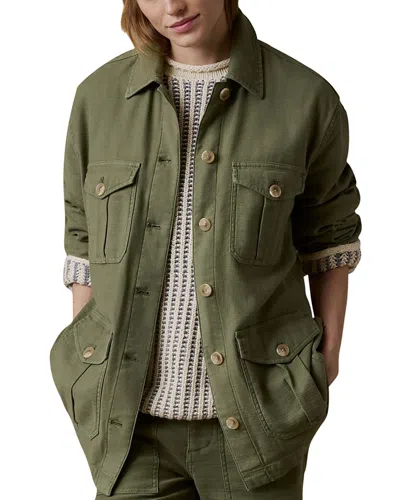 Faherty Soft Stretch Safari Jacket In Green