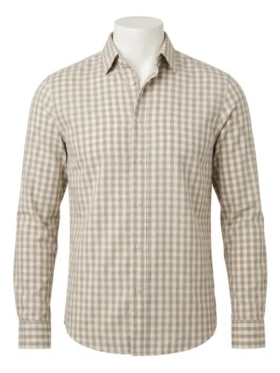 FAHERTY SOFT TWILL MOVEMENT SHIRT IN WIND GREY GINGHAM