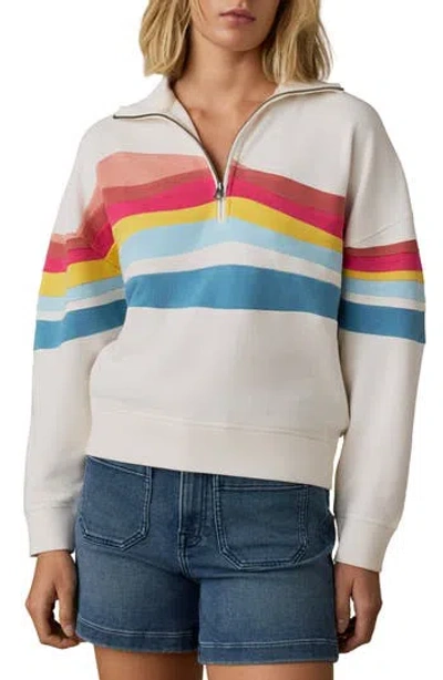 Faherty Soleil Quarter Zip Organic Cotton Terry Sweatshirt In Multi