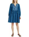 Faherty Solstice Silk-blend Mini Dress In Blue