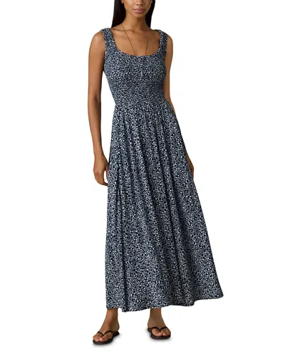 Faherty Sophia Smocked Dress In Blue