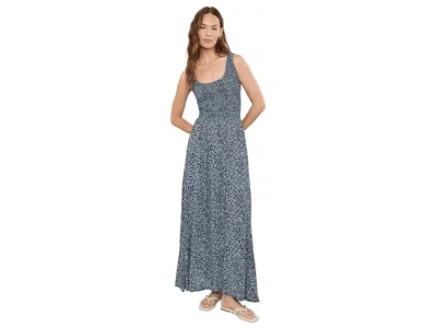 Faherty Sophia Smocked Dress In Blue