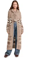 Faherty Steven Paul Judd Chahtah Hooded Duster Sweater In Mocha Chahtah