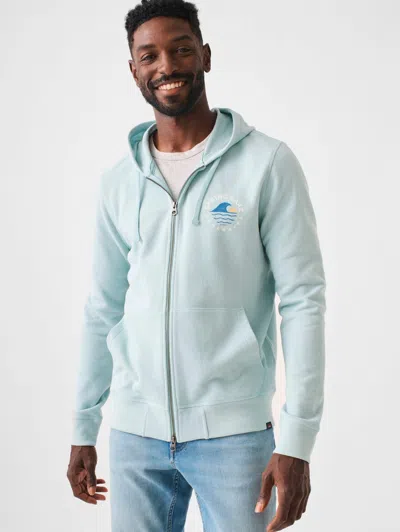 Faherty Spl Ls Terry Zip Hoodie In Seafoam