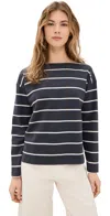 Faherty Sport Jersey Boatneck Top Osprey Stripe In Osprey Stripe