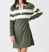 Faherty Rugby Stripe Long Sleeve Cotton Polo Dress In Multi