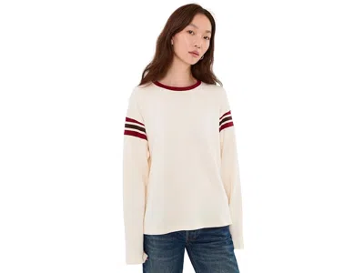 Faherty Sport Jersey Throwback Long Sleeve T-shirts Women's Clothing Antique White Varsity: Xs, Cotton