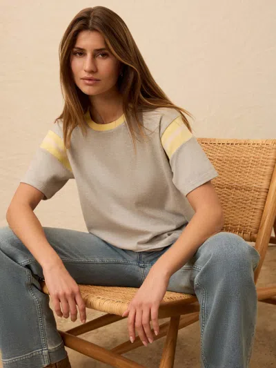 Faherty Sport Jersey Throwback T-shirt In Gray