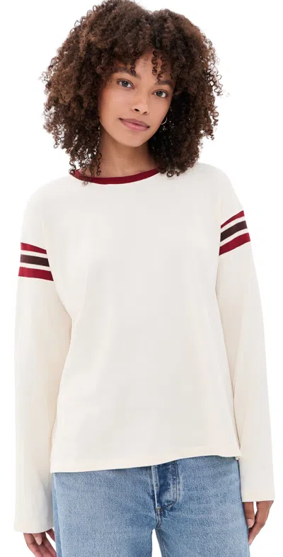 Faherty Sport Jersey Throwback Tee Antique White Varsity