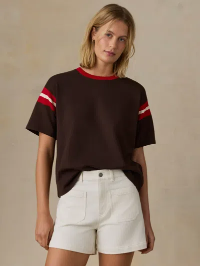Faherty Sport Jersey Throwback T-shirt In Brown