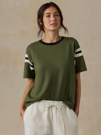 Faherty Sport Jersey Throwback Tee In Green