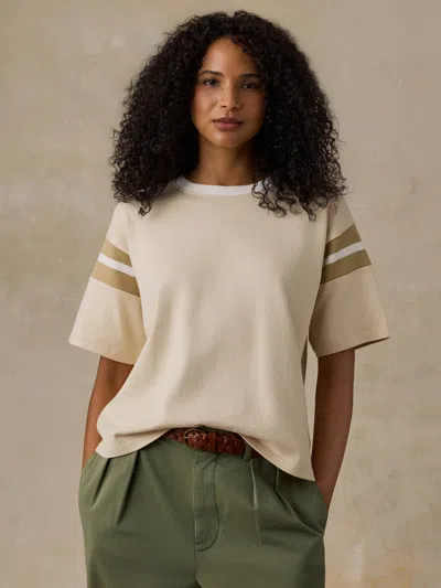 Faherty Sport Jersey Throwback T-shirt In Summer Sand Varsity