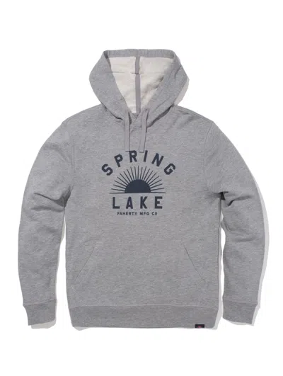 Faherty Spring Lake Popover Hoodie In Grey Heather