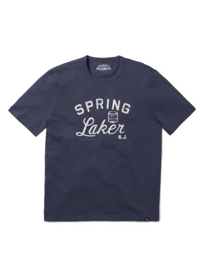 Faherty Spring Lake Short-sleeve Crew T-shirt In Dune Navy
