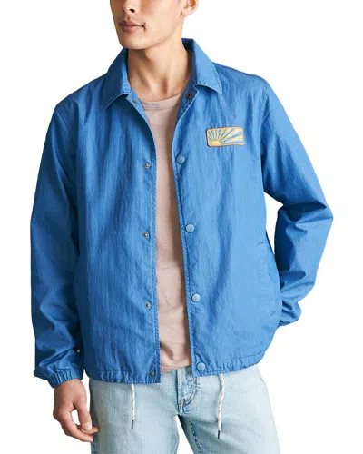 Faherty Spy Sunwashed Coaches Jacket In Blue