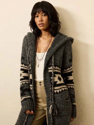 Faherty Steven Paul Judd Chahtah Hooded Duster Sweater In Gray