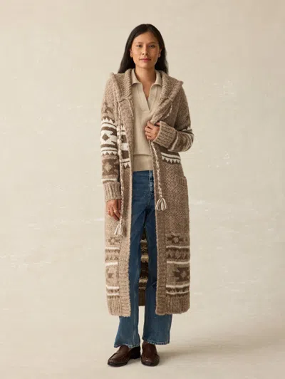 Faherty Steven Paul Judd Chahtah Hooded Duster Sweater In Mocha Chahtah