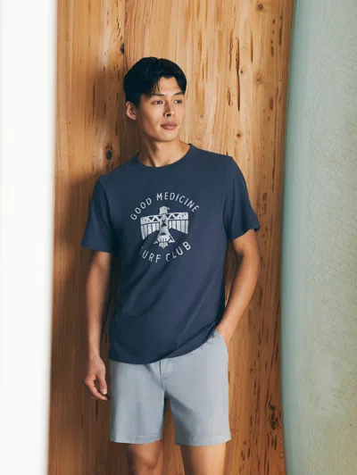 Faherty Steven Paul Judd Good Medicine Surf Club T-shirt In Dune Navy