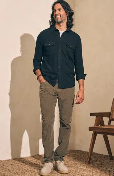 Faherty Straight Leg Stretch Corduroy Pants In Surplus Olive
