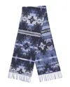 Faherty Stream Waters Star Nation Wool-blend Scarf In Blue