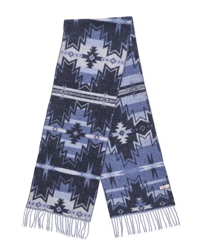 Faherty Stream Waters Star Nation Wool-blend Scarf In Blue