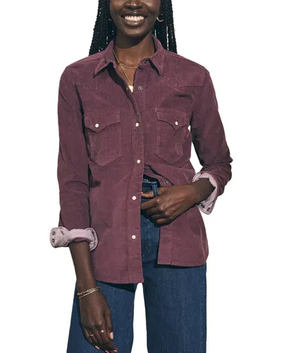 Faherty Stretch Cord Western Shirt In Purple