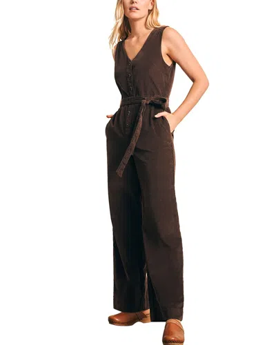 Faherty Stretch Corduroy Alina Jumpsuit In Brown