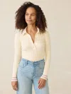 Faherty Stretch Cotton Cashmere Rib Polo In Cream Retro Stripe