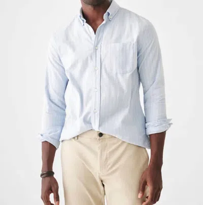 Faherty Stretch Oxford Shirt 2.0 In Cloud Chalk Stripe In White