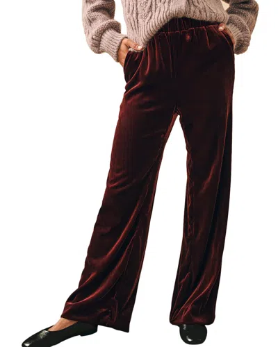 FAHERTY FAHERTY STRETCH SILK-BLEND VELVET GENEVIEVE PANT