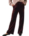 Faherty Stretch Silk-blend Velvet Genevieve Pant In Red