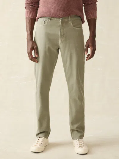 Faherty Stretch Terry 5-pocket Athletic Fit Pants In Faded Olive
