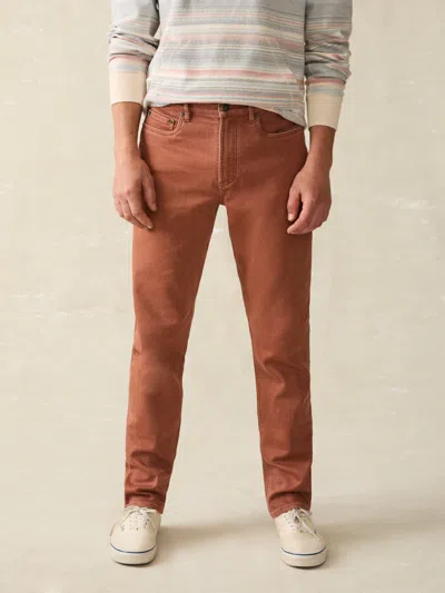 Faherty Stretch Terry 5-pocket Athletic Fit Pants In Russet