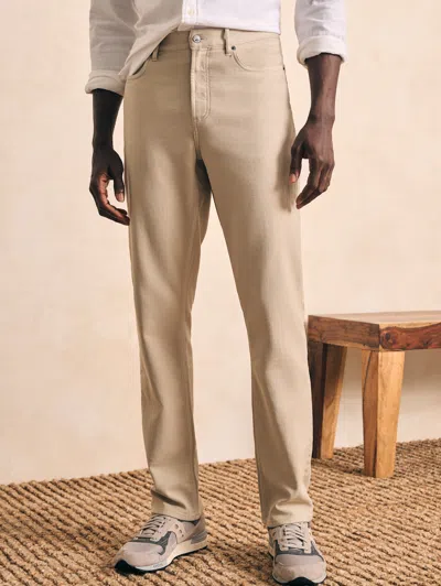 Faherty Stretch Terry 5-pocket Athletic Fit Pants In Stone