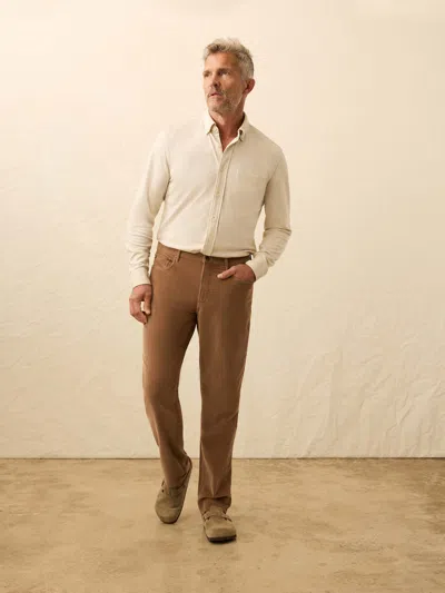Faherty Stretch Terry Corduroy 5-pocket Pants In Brown
