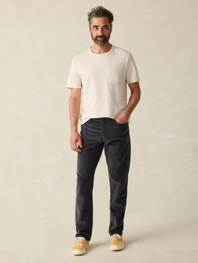 Faherty Stretch Terry Corduroy 5-pocket Pants In Washed Charcoal