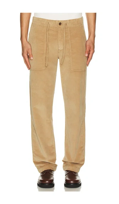 Faherty Stretch Terry Corduroy Utility Pant In Brown