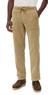 Faherty Stretch Terry Corduroy Utility Pants Barley In Brown