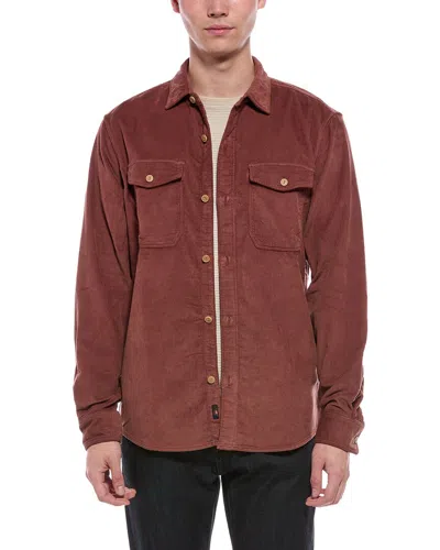 Faherty Stretch Terry Corduroy Workshirt In Brown