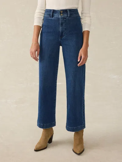 Faherty Stretch Terry Harbor Ankle Pants In Creekstone Wash