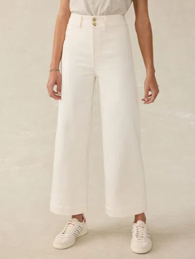 Faherty Stretch Terry Harbor Ankle Pants In Egret
