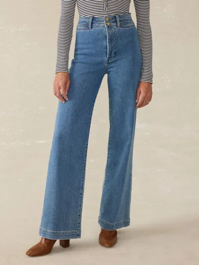 Faherty Stretch Terry Harbor Pants In Baylight Wash