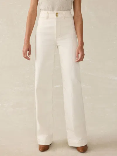 Faherty Corduroy Wide Leg Pants In Egret