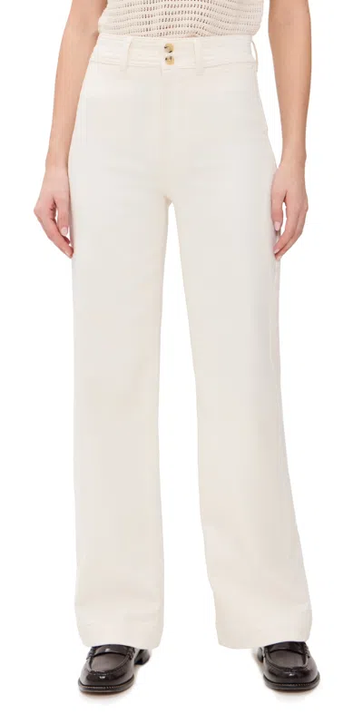 Faherty Corduroy Wide Leg Pants In Egret
