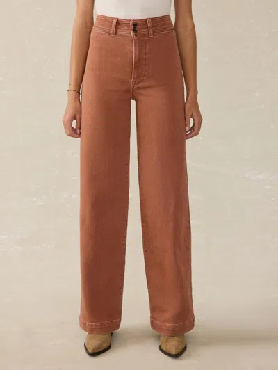 Faherty Stretch Terry Harbor Pants In Russet