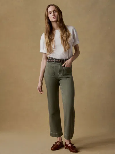 Faherty Stretch Terry Patch Pocket Ankle Pants In Green