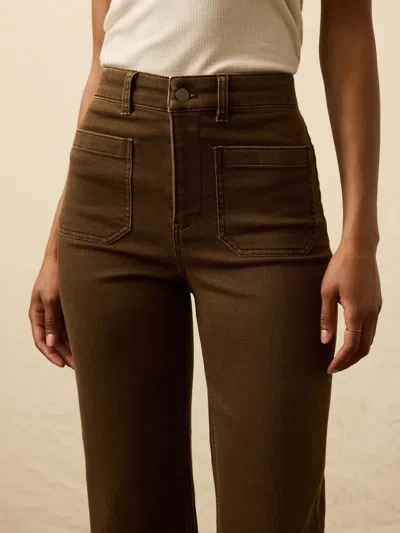 Faherty Stretch Terry Patch Pocket Ankle Pants In Brown