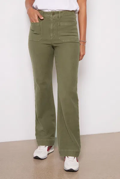 Faherty Stretch Terry Patch Pocket Pant In Green